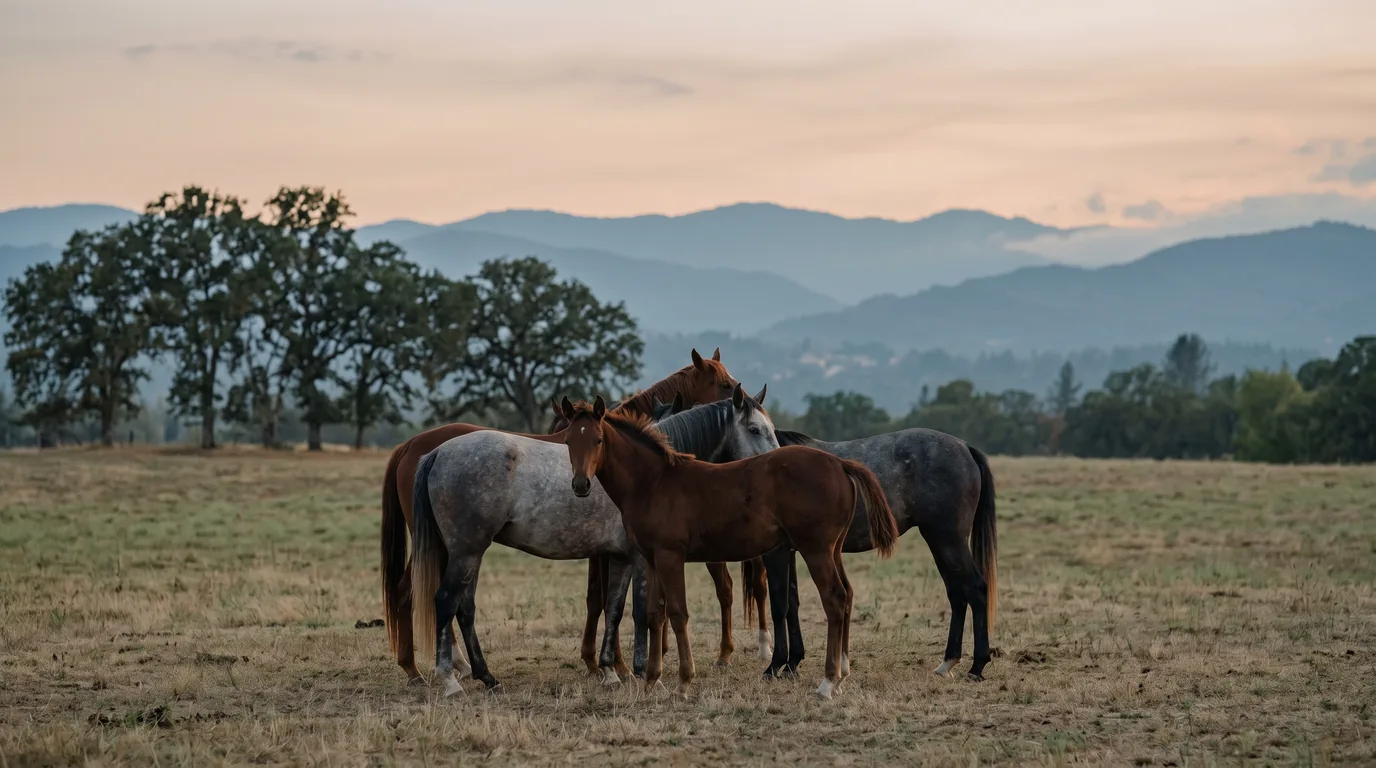 Chevaux en liberté, Pégase, Ain